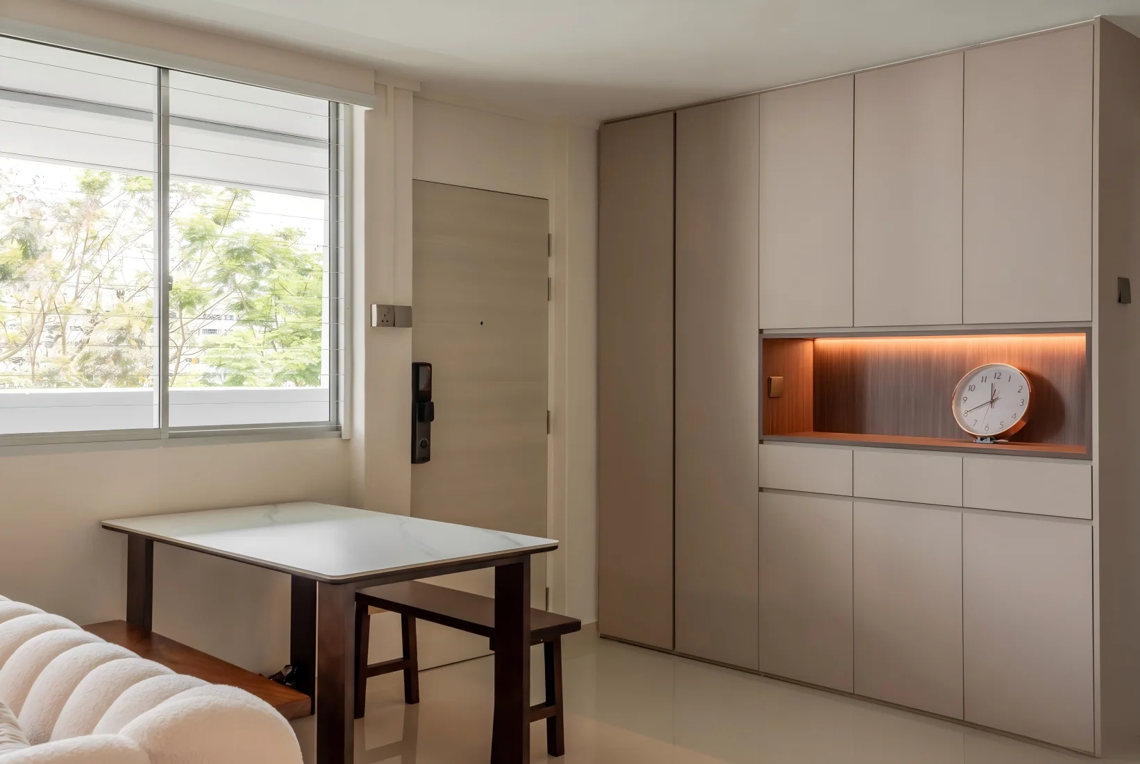 Blk 334 Woodlands modern minimalist contemporary HDB resale living and dining