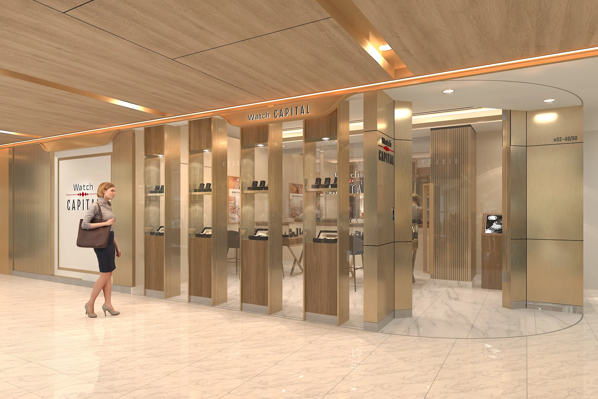 Watch Capital 111 Somerset storefront 3D design rendering